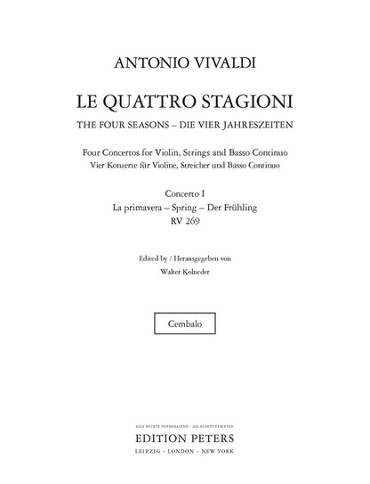 Four Seasons Concerti Op 8 Spring Rv269