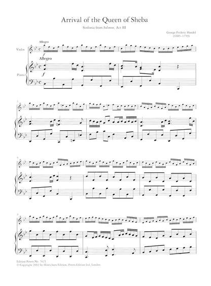 Handel: Arrival of the Queen of Sheba (Violin and Piano) (EP7625)