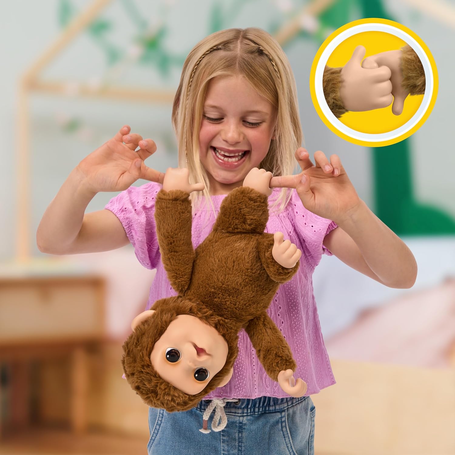 Little Live Pets - My Baby Monkey Mango - Interactief Aapje - Speelgoed aap - Interactief Pluche - Interactieve Knuffel - Verzorgen en spelen