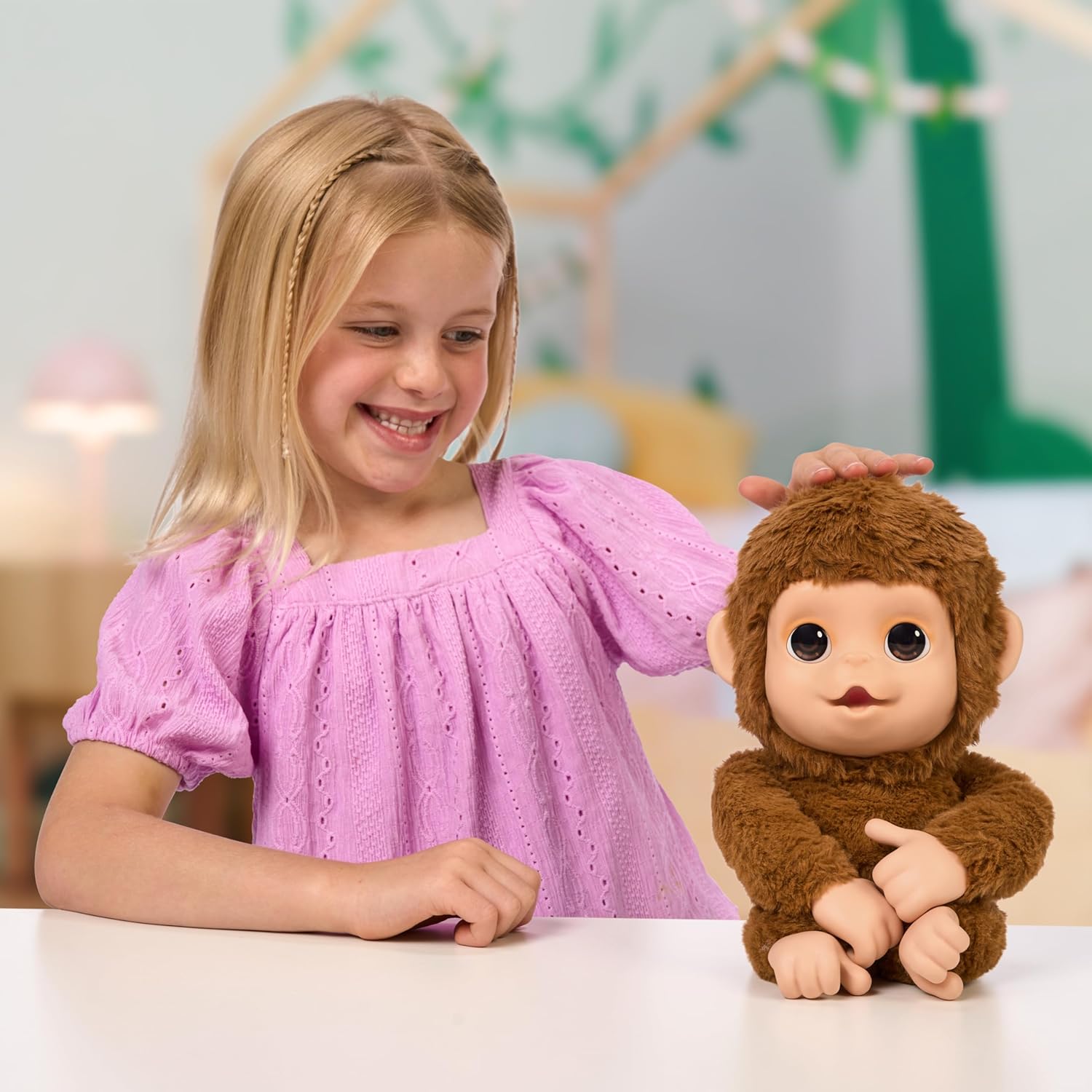 Little Live Pets - My Baby Monkey Mango - Interactief Aapje - Speelgoed aap - Interactief Pluche - Interactieve Knuffel - Verzorgen en spelen