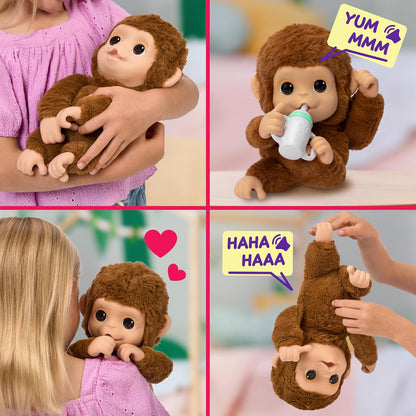 Little Live Pets - My Baby Monkey Mango - Interactief Aapje - Speelgoed aap - Interactief Pluche - Interactieve Knuffel - Verzorgen en spelen