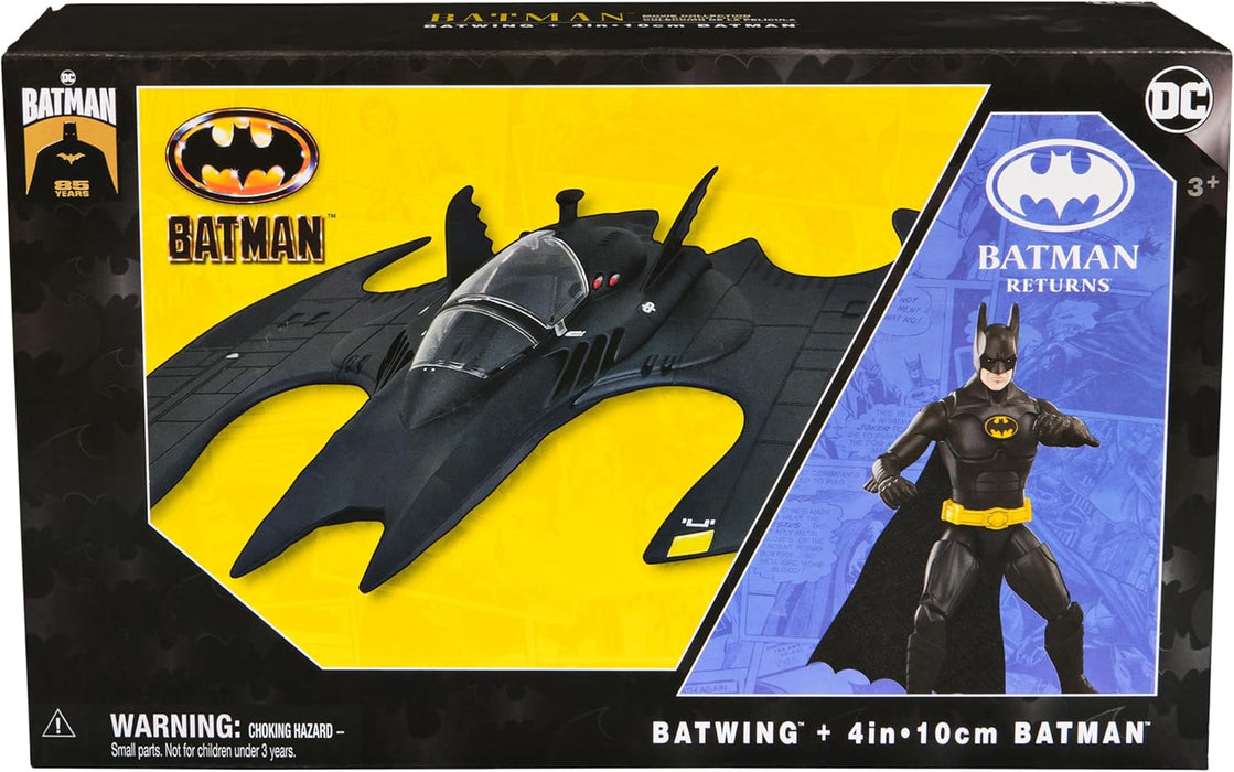 DC Batman, Batwing and 10-cm Batman Set, 1992 Batman Returns Action Figure and 1989 Batwing, Limited Edition 85th Anniversary Collectible Kids’ Toys for Boys and Girls Aged 3 and Up