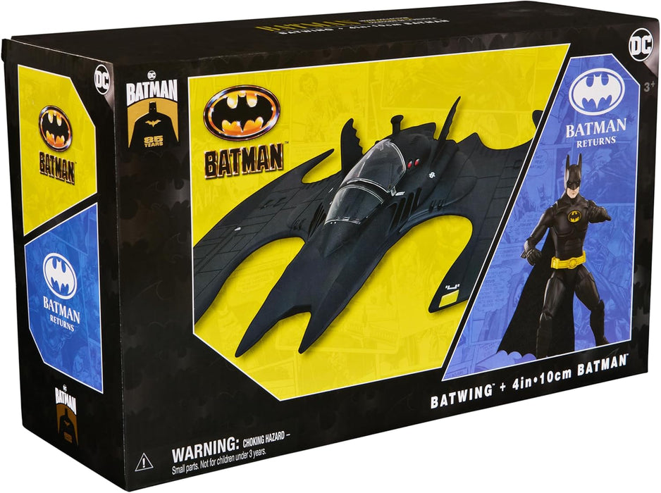 DC Batman, Batwing and 10-cm Batman Set, 1992 Batman Returns Action Figure and 1989 Batwing, Limited Edition 85th Anniversary Collectible Kids’ Toys for Boys and Girls Aged 3 and Up