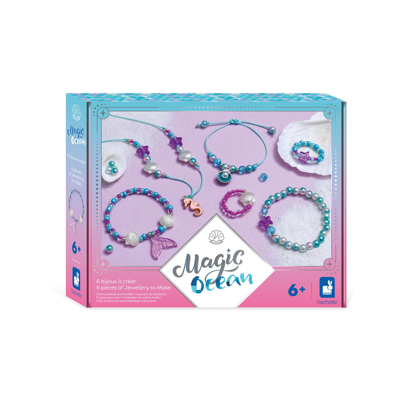 Janod - 6 sieraden om te maken - Zeemeerminnenthema - de sieradenworkshops - creatieve vrijetijdsset voor kinderen - fijne motoriek en concentratie leren - vanaf 6 jaar - J09126