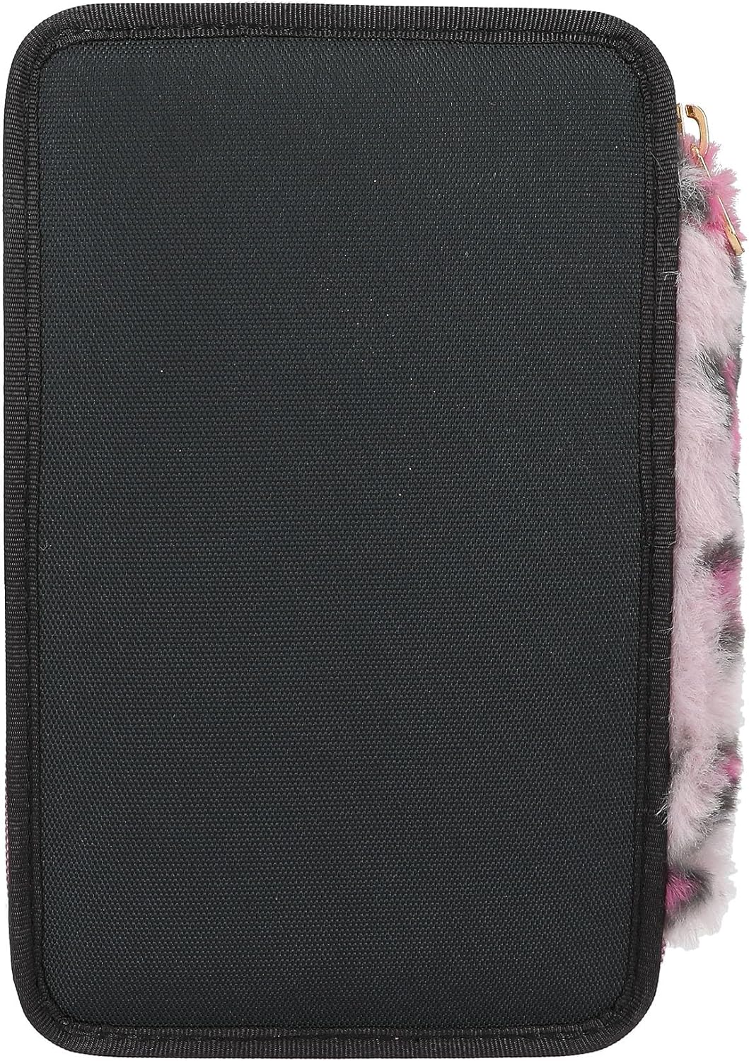 Depesche 13017 TOPModel Rebel Kitty - Filled 3-Compartment Pencil case in Black, with Model Motif, Glitter and Leo Fur, Pencil case with Crayons, Ruler, Scissors and Much More.