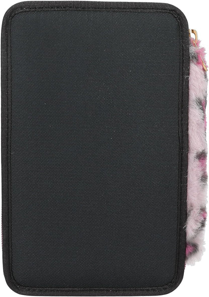 Depesche 13017 TOPModel Rebel Kitty - Filled 3-Compartment Pencil case in Black, with Model Motif, Glitter and Leo Fur, Pencil case with Crayons, Ruler, Scissors and Much More.