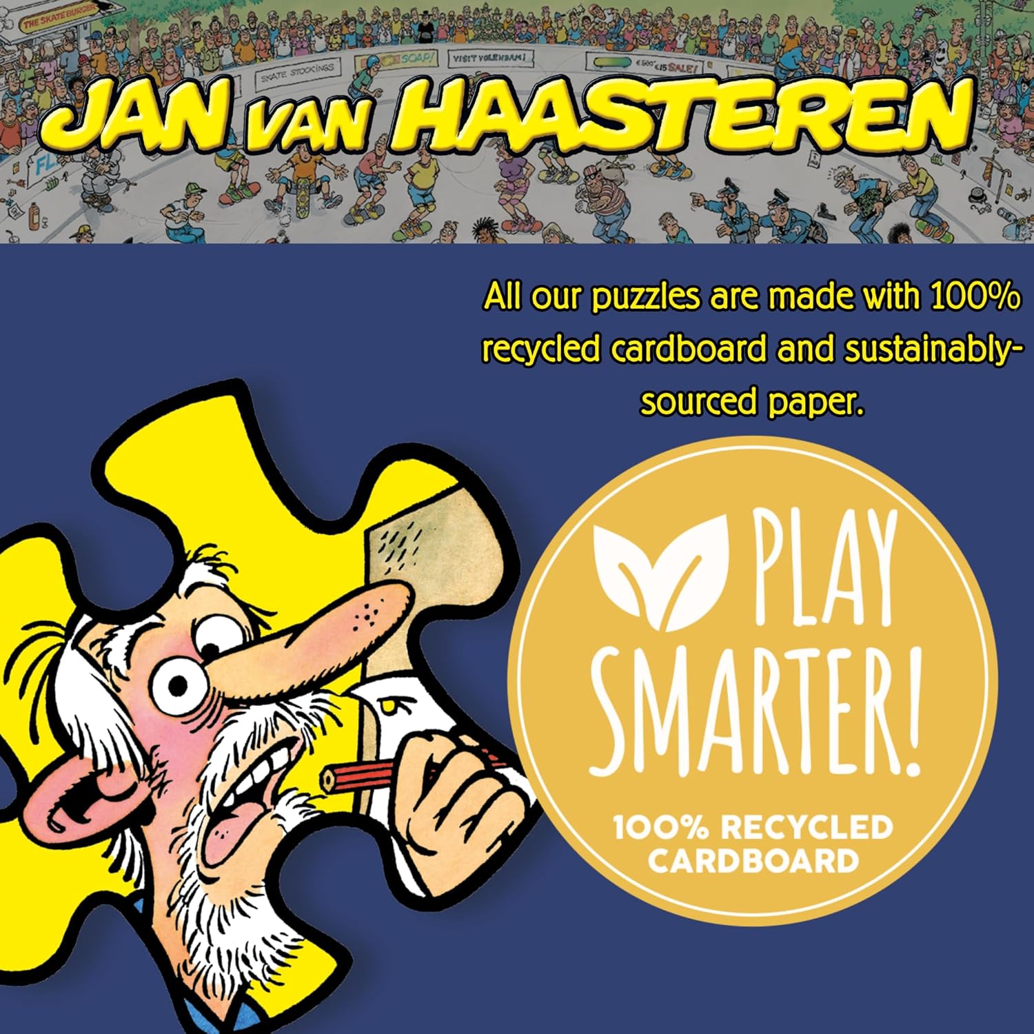 Jumbo Jan Van Haasteren Riding the Skate Bowl - 1000-Piece Adults Comic Puzzle - Large Jigsaw Puzzle for Adults – 100 Percent Recycled Cardboard 1000-Piece Jigsaw - Dimensions 68 x 49 cm