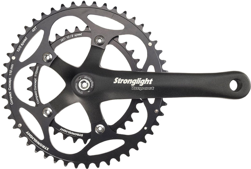 Stronglight Unisex – Erwachsene Impact Compact Kettenradgarnitur, Schwarz, Einheitsgröße