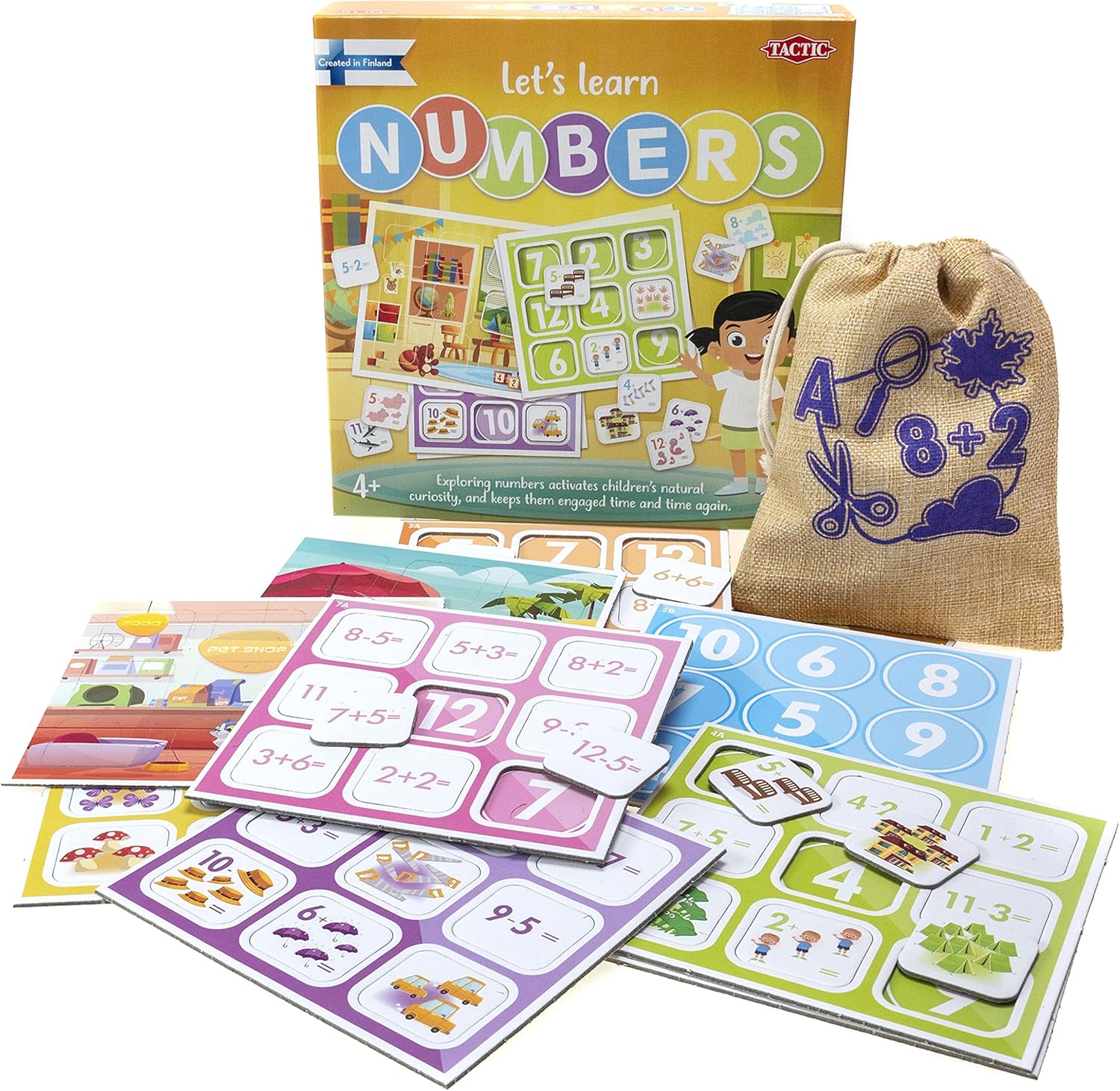 Tactic Let's Learn Numbers, Cardboard, Multicolor, 5,2x22x22