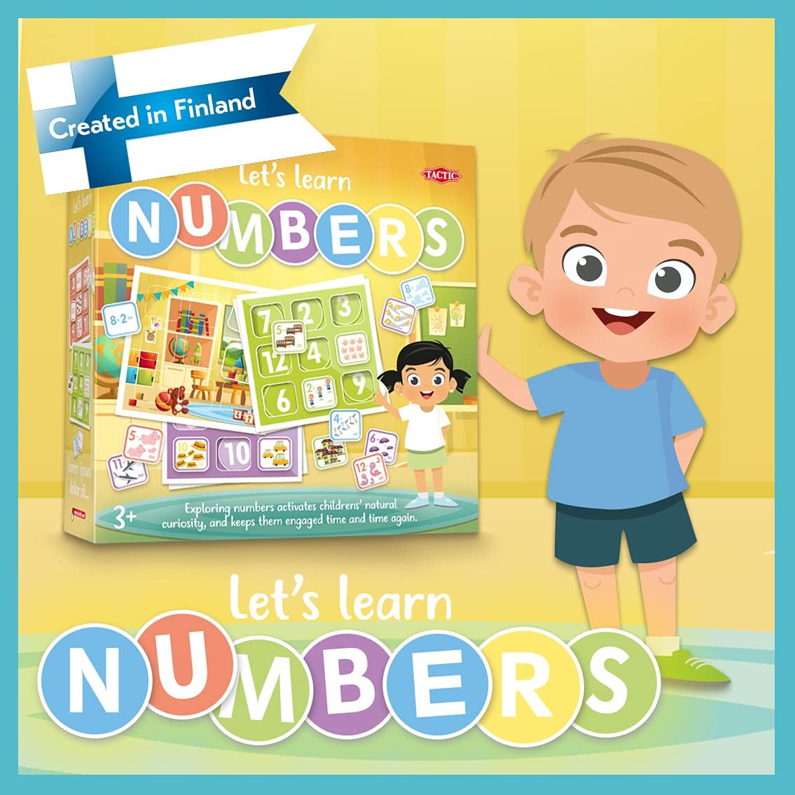 Tactic Let's Learn Numbers, Cardboard, Multicolor, 5,2x22x22