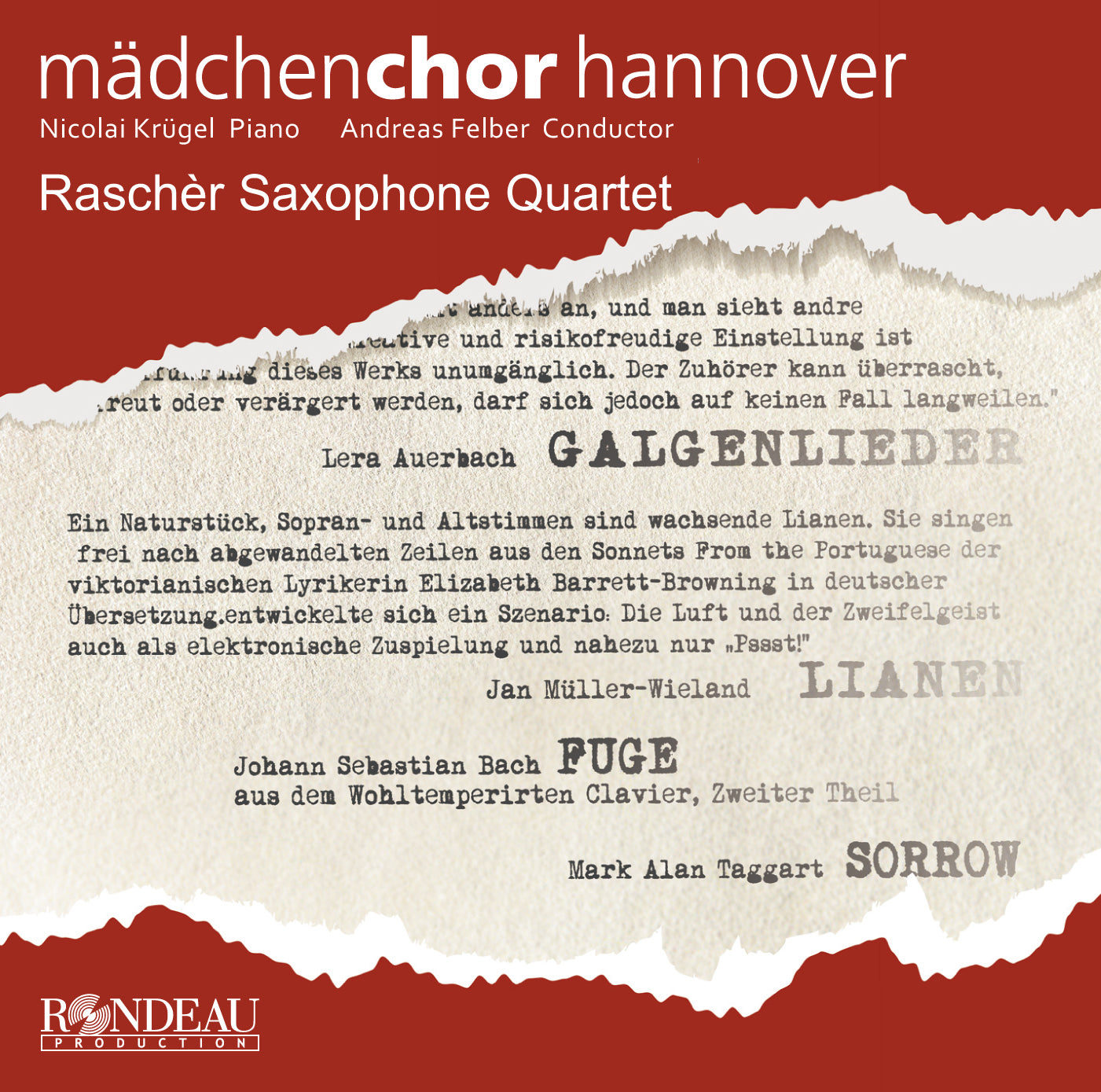 Lera Auerbach: Galgenlieder/Jan Müller-Wieland: Lianen/...