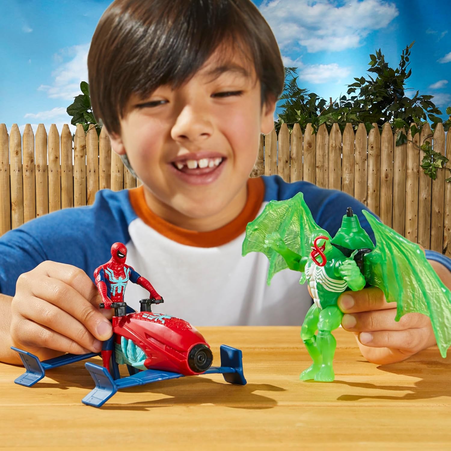 Marvel Spider-Man Epic Hero Series Web Splashers Green Symbiote Flügel Splasher, Action-Figur und Ausrüstung Spielset