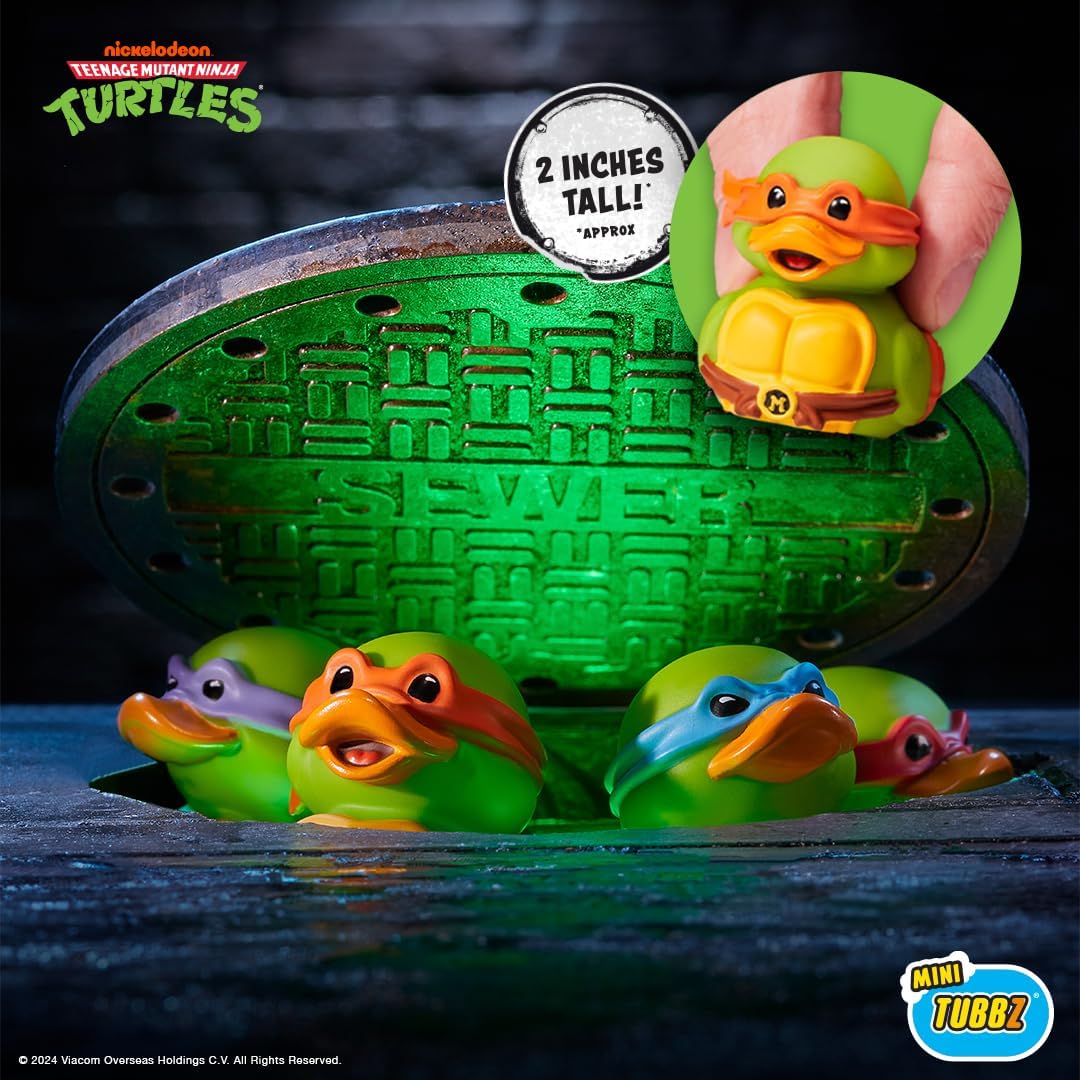TUBBZ Mini: Teenage Mutant Ninja Turtles - Leonardo Figura Mini Coleccionable de Pato de Goma Disfrazado