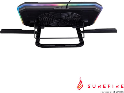SureFire Bora X1 Gaming Laptop Cooling Pad, Laptop Cooler for Laptops up to 17 Inches, Adjustable Fan Speed, More Power, RGB Lighting