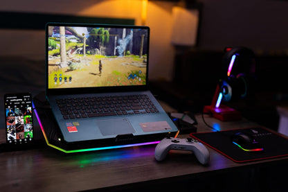 SureFire Bora X1 Gaming Laptop Cooling Pad, Laptop Cooler for Laptops up to 17 Inches, Adjustable Fan Speed, More Power, RGB Lighting