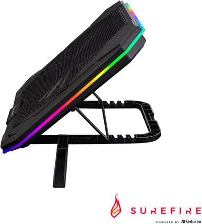 SureFire Bora X1 Gaming Laptop Cooling Pad, Laptop Cooler for Laptops up to 17 Inches, Adjustable Fan Speed, More Power, RGB Lighting