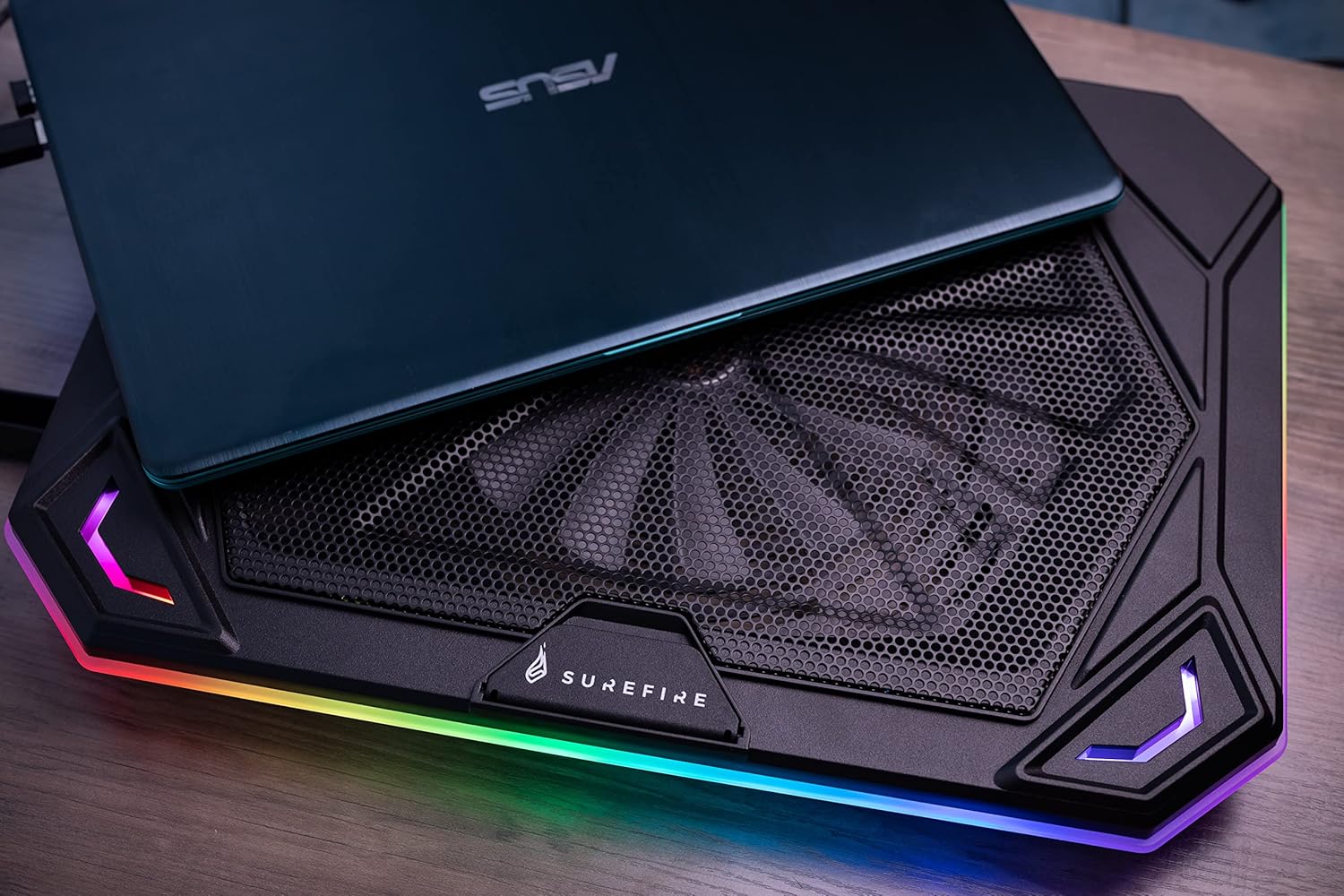 SureFire Bora X1 Gaming Laptop Cooling Pad, Laptop Cooler for Laptops up to 17 Inches, Adjustable Fan Speed, More Power, RGB Lighting