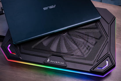 SureFire Bora X1 Gaming Laptop Cooling Pad, Laptop Cooler for Laptops up to 17 Inches, Adjustable Fan Speed, More Power, RGB Lighting