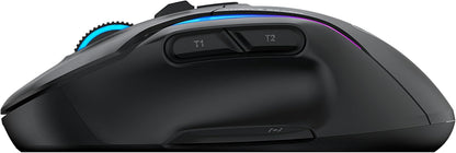 Turtle Beach Kone II Air Wireless RGB Gaming Mouse, 350-Hr Rechargeable Battery, 26000 DPI Optical Sensor, 100M Click Optical Switches, 21 Customizable Inputs, Ergonomic, 4D Scroll Wheel – Ash Black