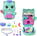 Polly Pocket Gatito marinero Estuche, conjunto de juego y muñecos, juguete de viaje con 1 muñequita, gatitos, comida y accesorios de moda, JCR37