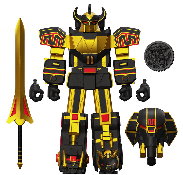Super7 Mighty Morphin Power Rangers Black and Gold Megazord - 8 in Ultimates! Action Figure