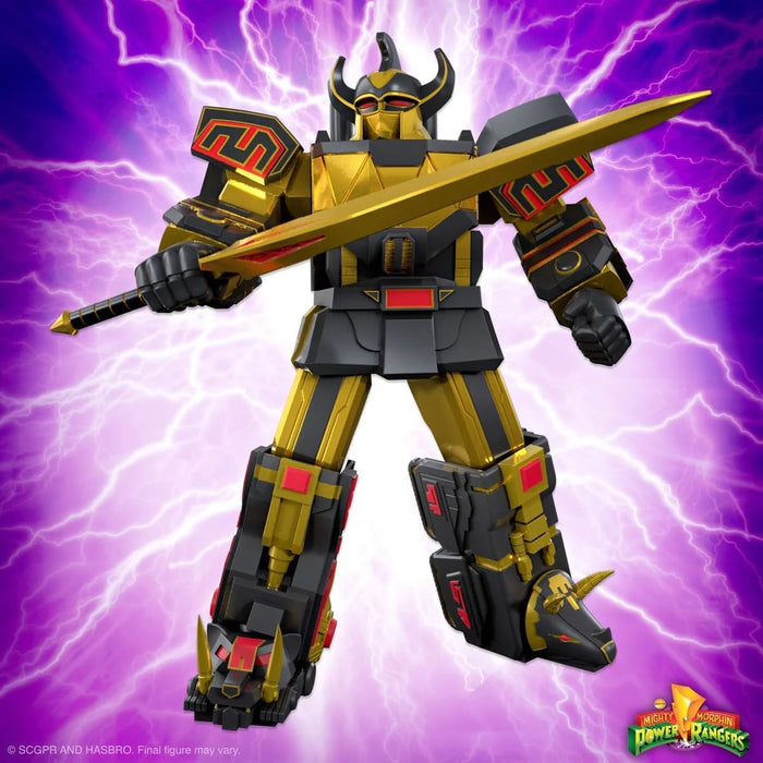 Super7 Mighty Morphin Power Rangers Black and Gold Megazord - 8 in Ultimates! Action Figure