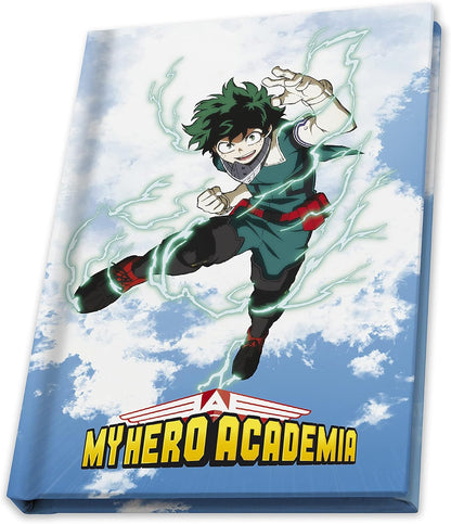 ABYstyle My Hero Academia Heroes 400ml Glass & A6 Notebook & Pin Badge Gift Set