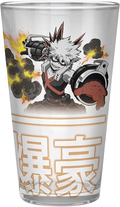 ABYstyle My Hero Academia Heroes 400ml Glass & A6 Notebook & Pin Badge Gift Set