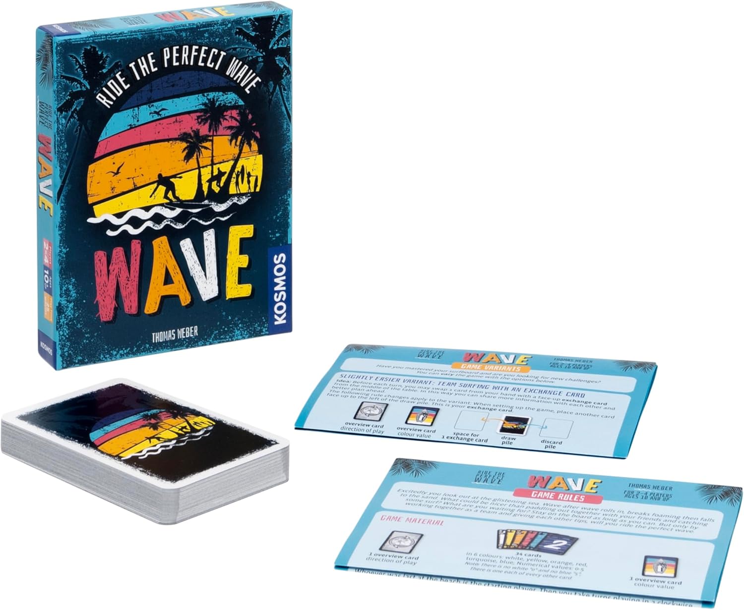 Thames & Kosmos WAVE, Cooperative Card Game, Exciting Card Games for Adults and Kids, Board Games for Game Night, For 2 to 4 Players, Age 10+