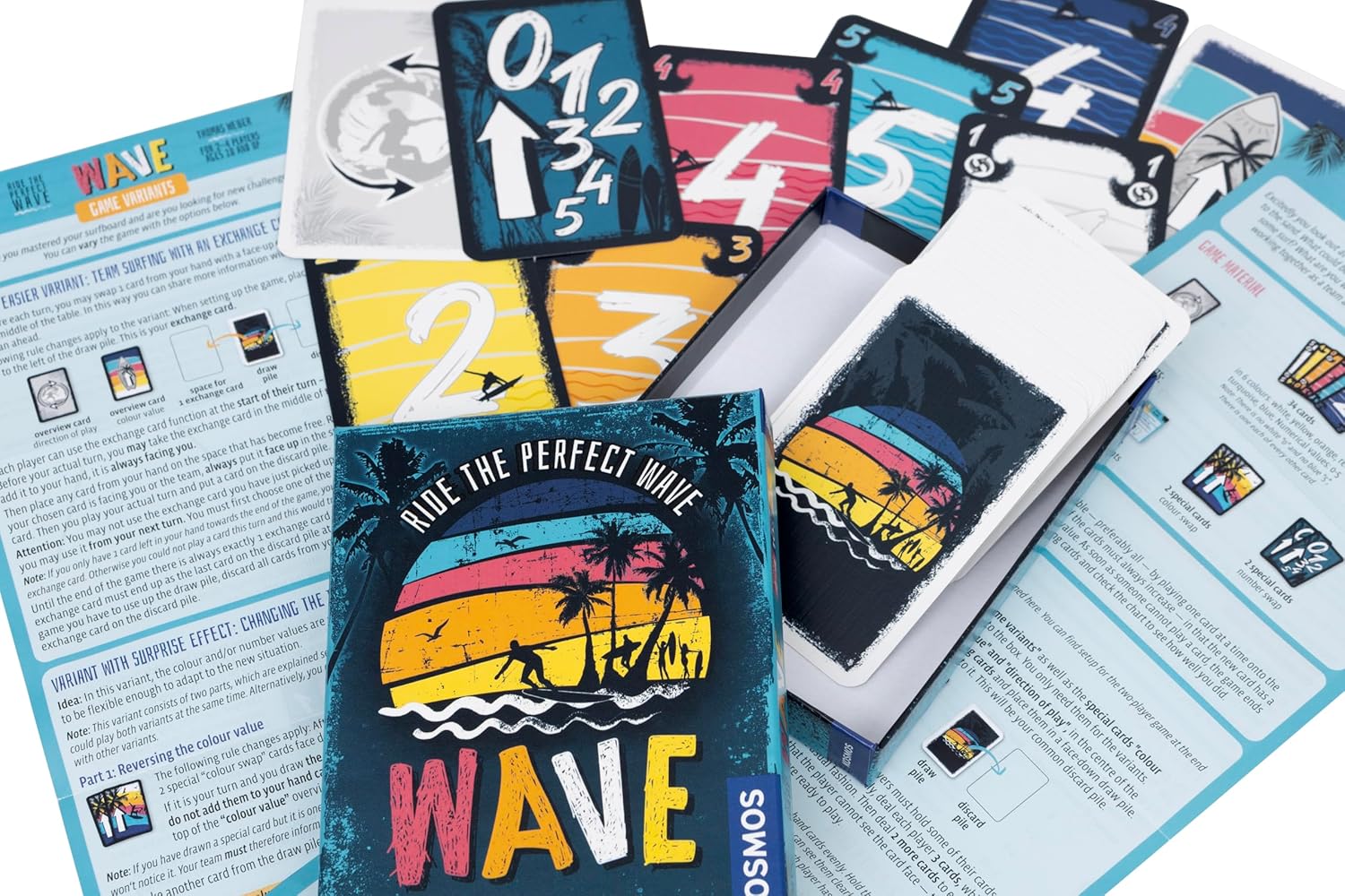 Thames & Kosmos WAVE, Cooperative Card Game, Exciting Card Games for Adults and Kids, Board Games for Game Night, For 2 to 4 Players, Age 10+