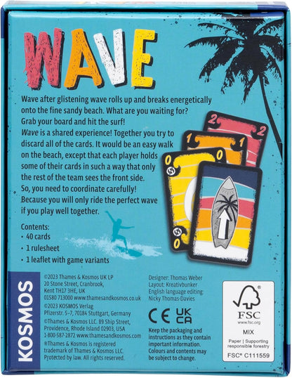 Thames & Kosmos WAVE, Cooperative Card Game, Exciting Card Games for Adults and Kids, Board Games for Game Night, For 2 to 4 Players, Age 10+