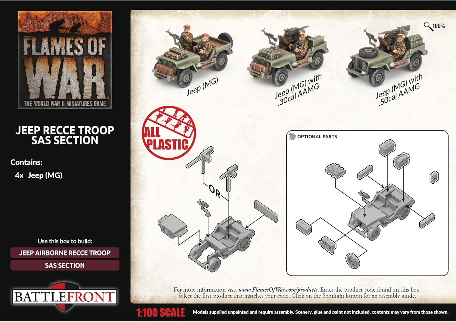 Flames of War Jeep Recce Troop - SAS Section