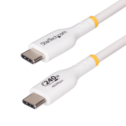 StarTech.com 4m White USB-C Charging Cable, USB-IF Certified USB C Cable, 240W PD, USB 2.0 Type-C Laptop Charger Cord, M/M
