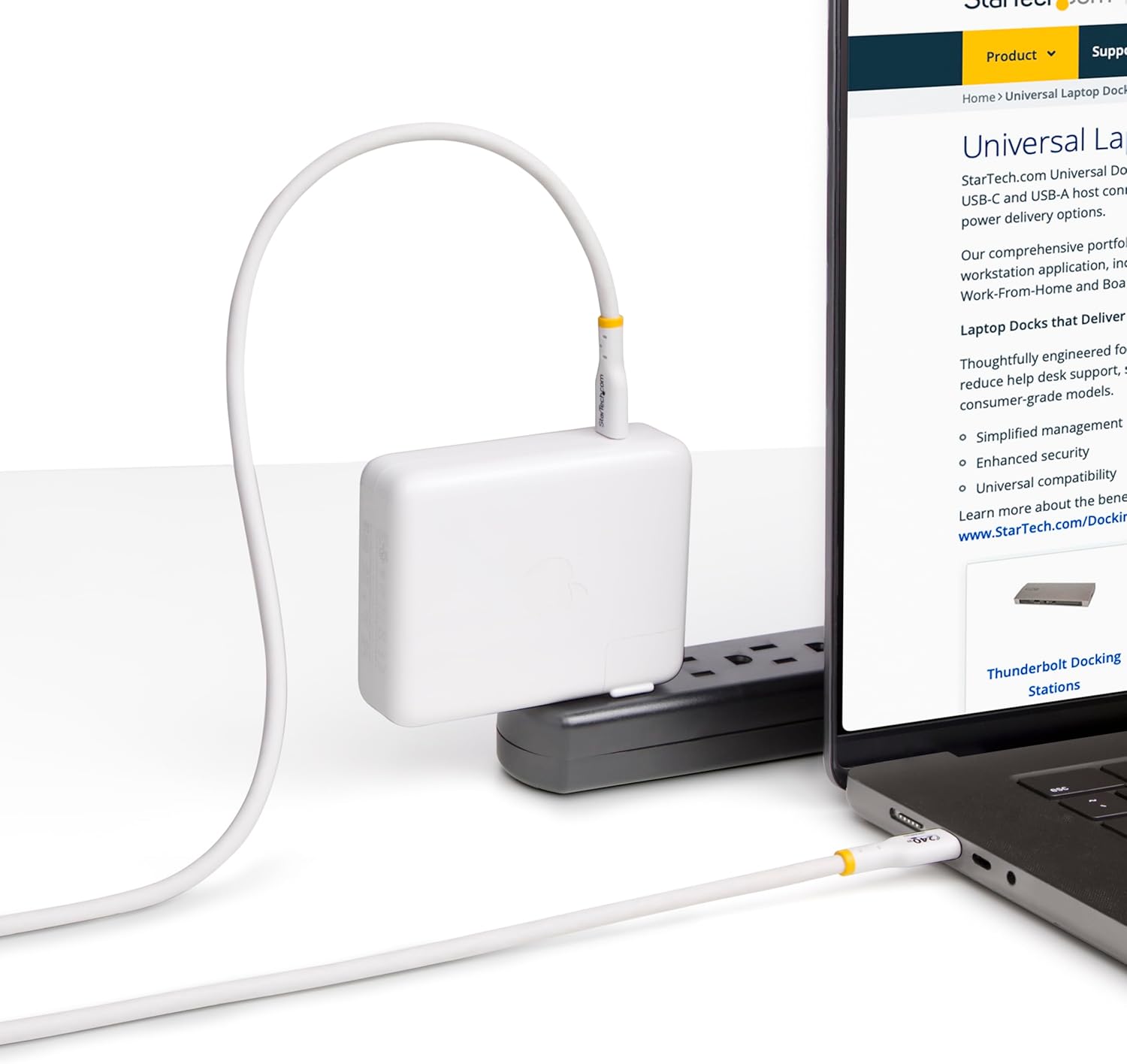StarTech.com 4m White USB-C Charging Cable, USB-IF Certified USB C Cable, 240W PD, USB 2.0 Type-C Laptop Charger Cord, M/M