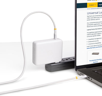StarTech.com 4m White USB-C Charging Cable, USB-IF Certified USB C Cable, 240W PD, USB 2.0 Type-C Laptop Charger Cord, M/M