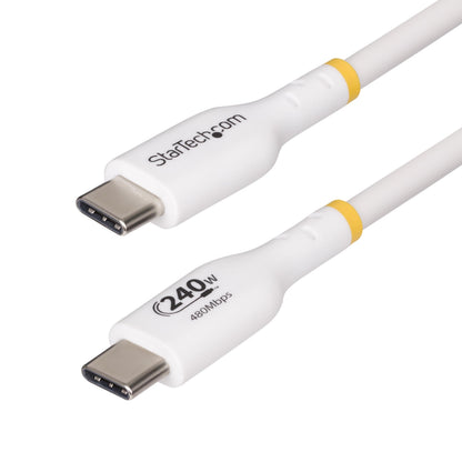 StarTech.com 4m White USB-C Charging Cable, USB-IF Certified USB C Cable, 240W PD, USB 2.0 Type-C Laptop Charger Cord, M/M