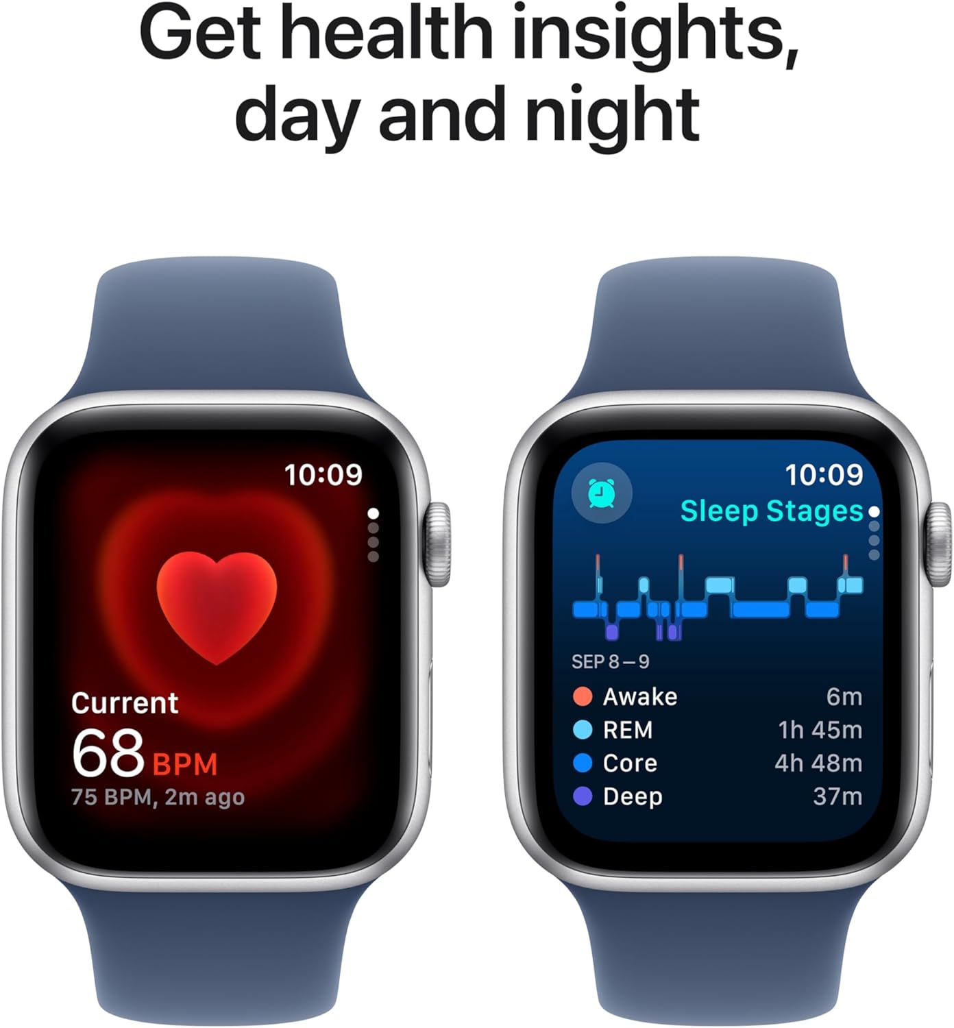Apple Watch Se (Gps) - 2Nd Generation - 44 Mm - Silver Aluminium - Smart Watch With Sport Band - Fluoroelastomer - Denim