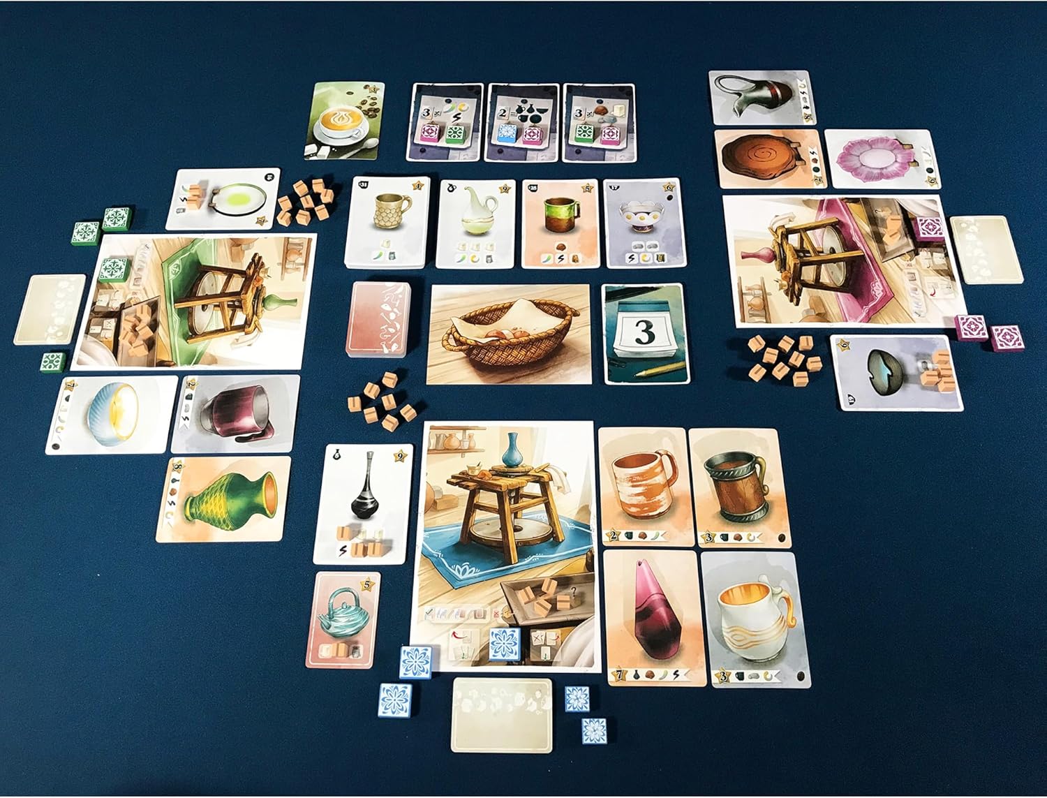Pencil First Games: Sunrise at The Studio Ceramic Collection and Drafting Board Game, Small Cozy Box, Solitaire Mode, Ages 14, 1-4 Players, 20 Minutes