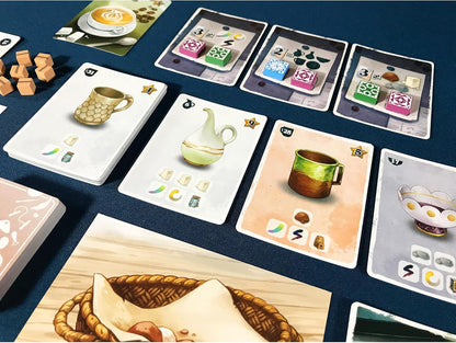 Pencil First Games: Sunrise at The Studio Ceramic Collection and Drafting Board Game, Small Cozy Box, Solitaire Mode, Ages 14, 1-4 Players, 20 Minutes