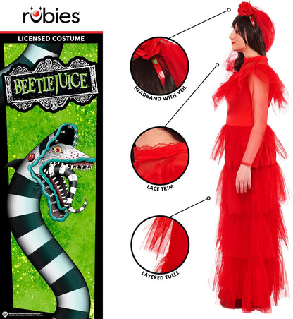 Rubies Official Beetlejuice Lydia Wedding Dress, Adult Costume, Womens Fancy Dress