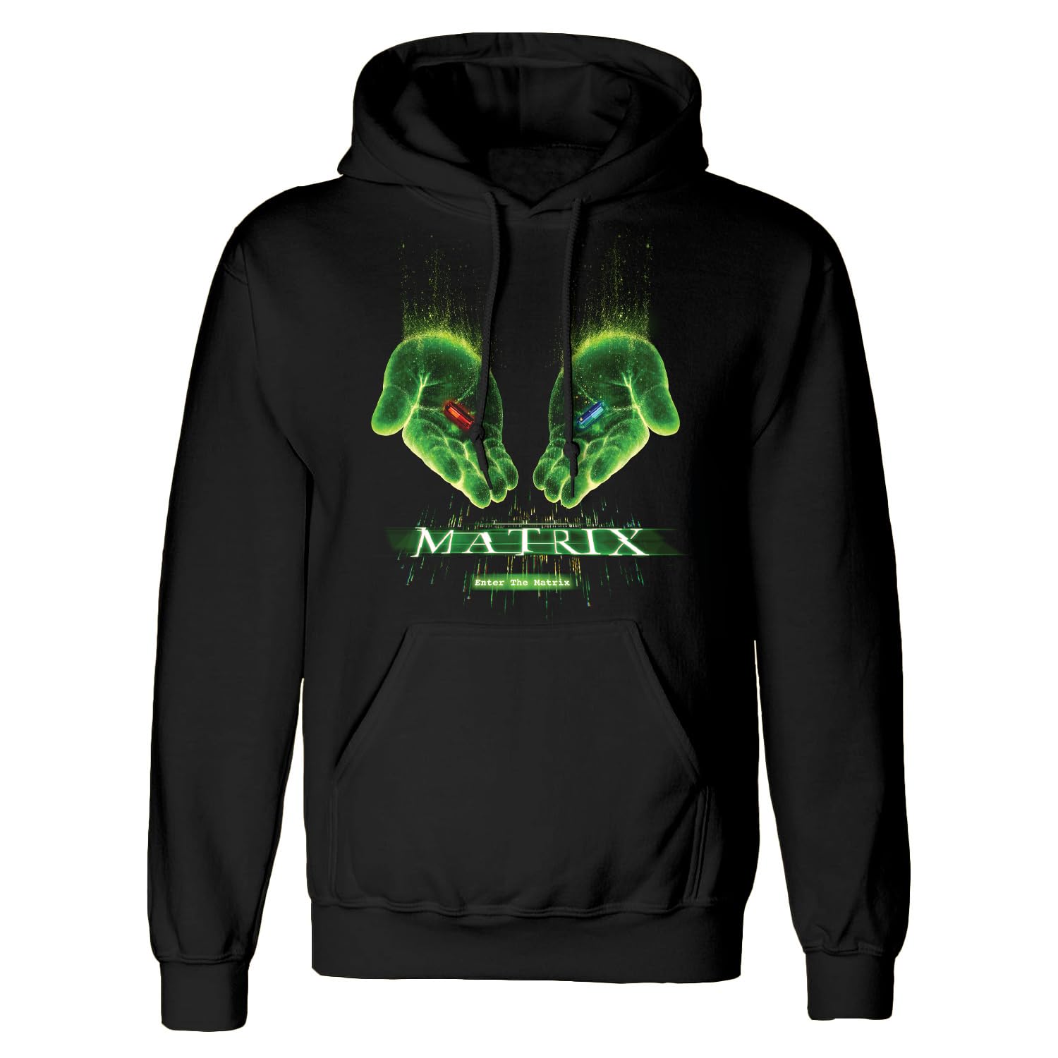 Official Licence Warner Bros 100 Matrix Hand Pills Hoodie Unisex T-Shirt Black