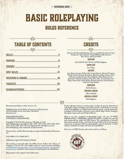 Basic Roleplaying - Gamemaster Pack (VAT Exempt