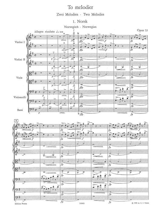 Two Melodies Op 53 Score & Parts