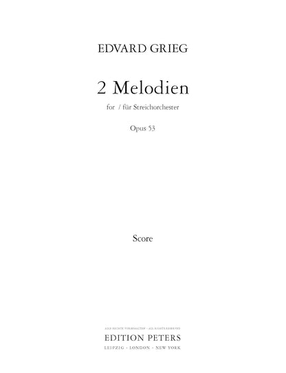 Two Melodies Op 53 Score & Parts