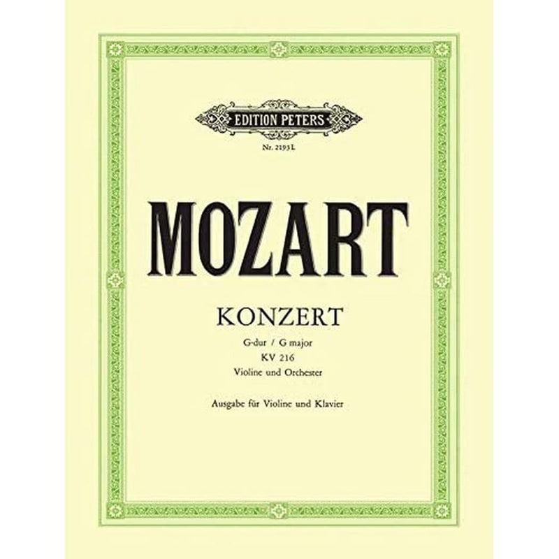EDITION PETERS MOZART WOLFGANG AMADEUS - CONCERTO NO.3 IN G K216 - VIOLIN AND PIANO Classical sheets Violin