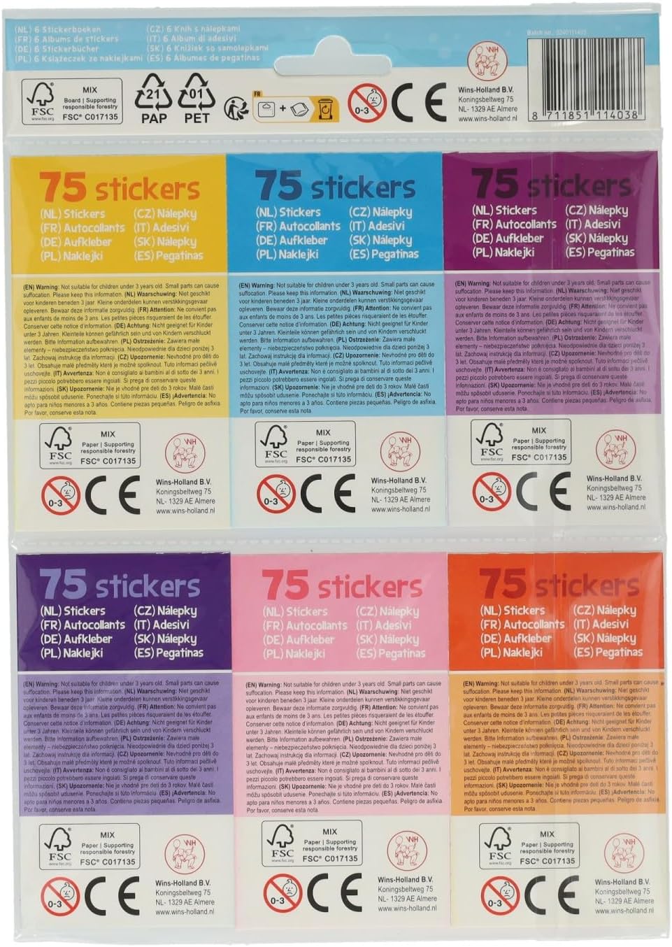 Wins Holland - Sticker Uitdeelboekjes Onderwaterwereld 6st.