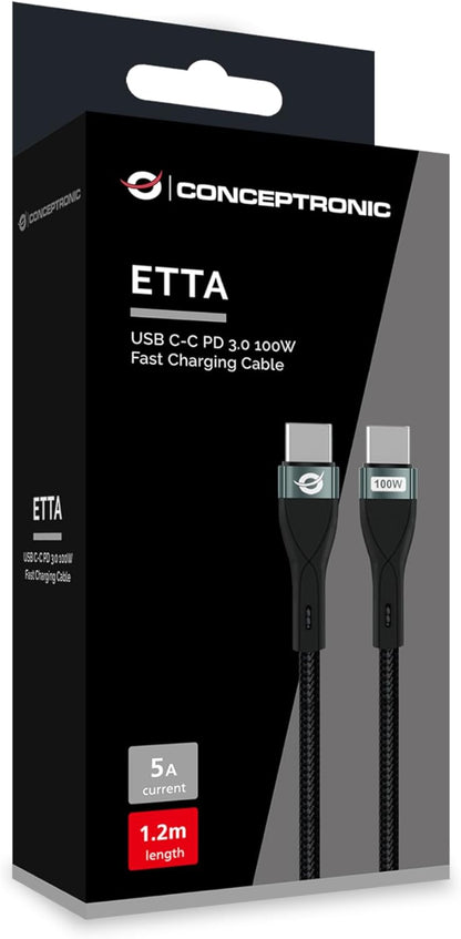 Conceptronic Cable USB-C 3.0 -> C M/M 1.20 m 5A 480 Mbps black
