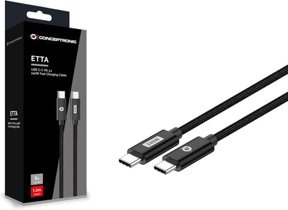 Conceptronic Cable USB-C 3.1 -> C M/M 2.00m 5A 480Mbps Black