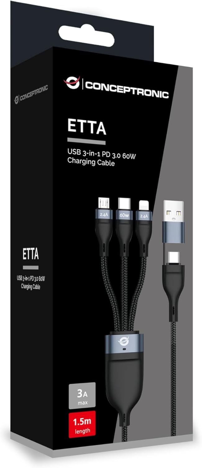 Usb 3-In-1 Pd 3.0 60W Charging Cabl