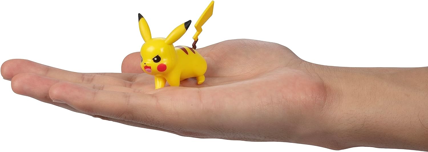 Pokémon Battle bereit! Figure Set Spielzeug, 6 Stücke - Inklusive 4.5" Ash & Launching Pikachu, 2" Charmander, 2" Rowlet, 2" Piplup, 2" Zorua - Officially Lizenz - Geschenk für Kinder, Jungen &